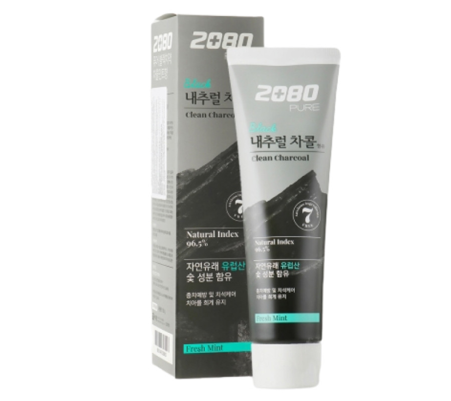 Зубная паста с древесным углем Pure Black Clean Charcoal 2080, 120 г