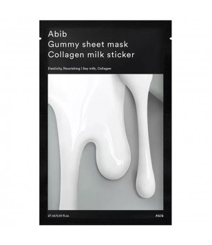 Зволожуюча тканинна маска із молочним протеїном Gummy Sheet Mask Collagen Milk Sticker Abib, 10 шт