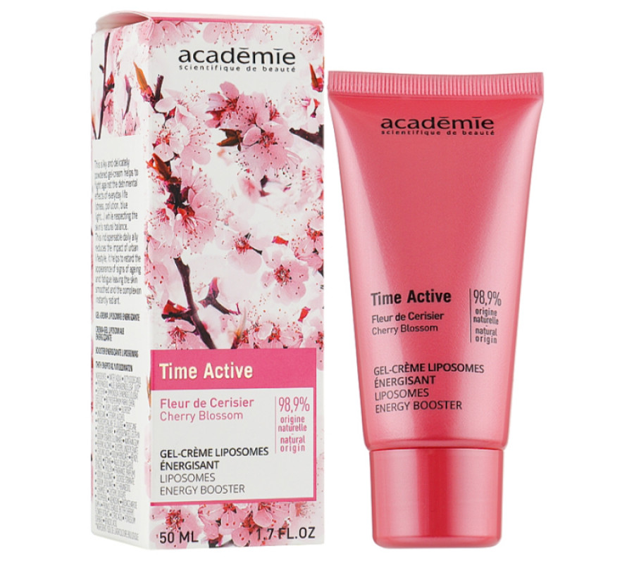 Гель-крем для обличчя Time Active Cherry Blossom Liposomes Energy Booster Academie, 50 мл