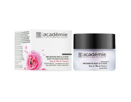 Нічний відновлювальний крем з екстрактом троянди "Трояндова інфузія" Night Infusion Rose Cream Academie, 30 мл
