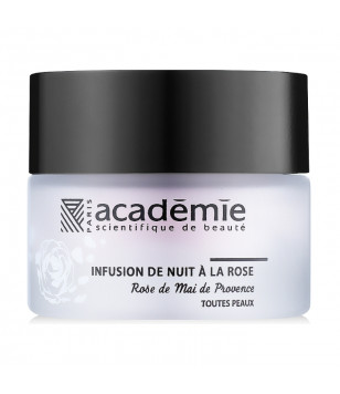 Нічний відновлювальний крем з екстрактом троянди "Трояндова інфузія" Night Infusion Rose Cream Academie, 30 мл