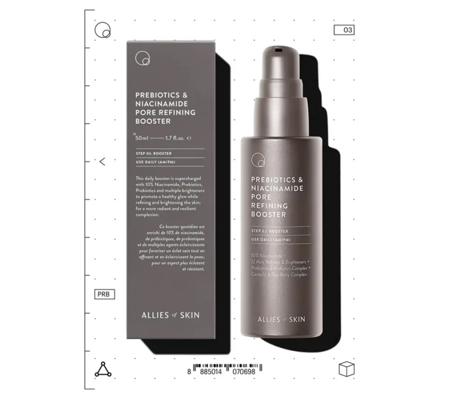 Бустер з пребіотиками та ніацинамідом Prebiotics & Niacinamide Pore Refining Booster Allies of Skin, 50 мл