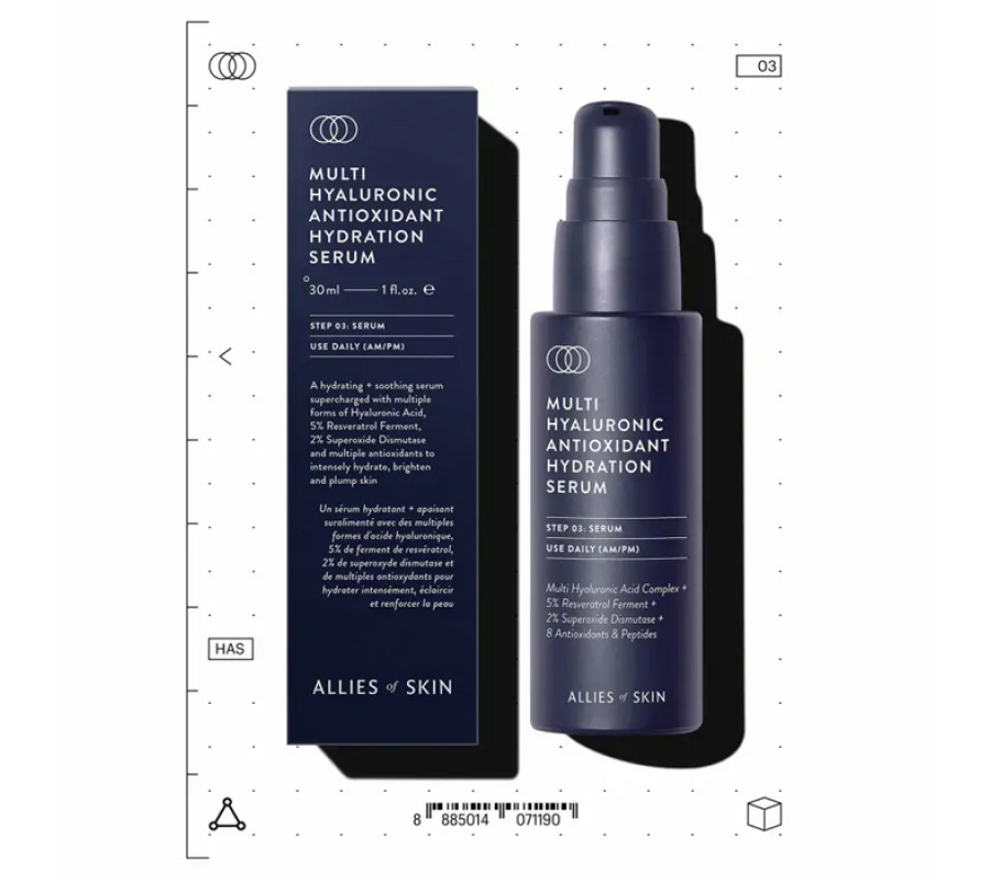 Сироватка денна для обличчя Multi Hyaluronic Antioxidant Hydration Serum Allies of Skin, 30 мл