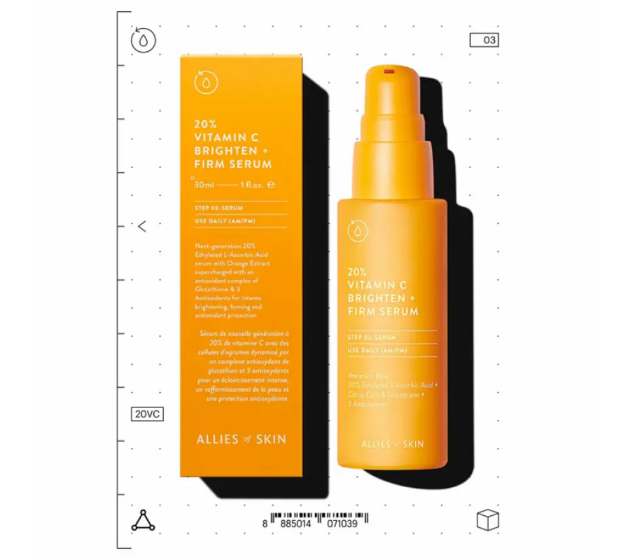 Сироватка з вітаміном С для обличчя 20% Vitamin C Brighten + Firm Serum Allies of Skin, 30 мл