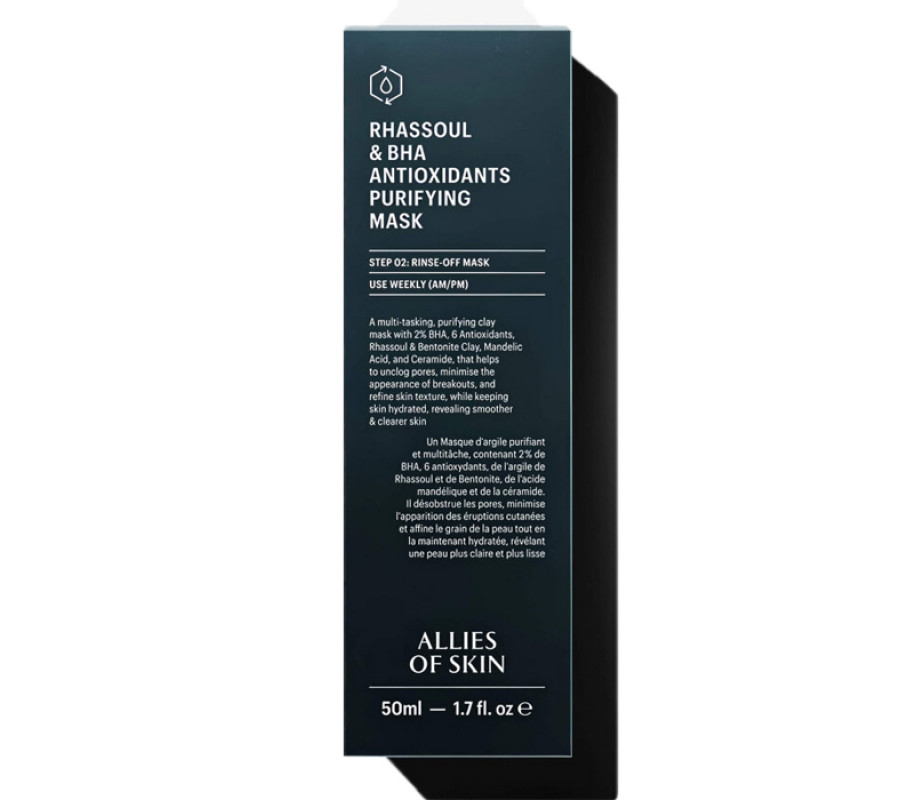 Очищувальна маска для обличчя Rhassoul & BHA Antioxidants Purifying Mask Allies of Skin, 50 мл