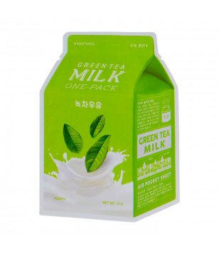 Тканевая маска "Зеленый чай" Green Tea Milk One-Pack A'pieu, 21 г