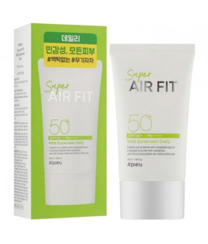 Солнцезащитный крем Super Air Fit Mild Sunscreen Daily SPF50+ PA++++ A'pieu, 50 мл