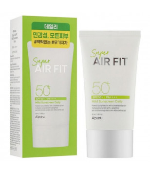 Сонцезахисний крем Super Air Fit Mild Sunscreen Daily SPF50+ PA++++ A'pieu, 50 мл