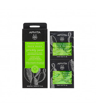 Apivita Зволожуюча і омолоджуюча маска для обличчя з опунцией Moisturizing and Revitalizing Mask, 2x8 мл