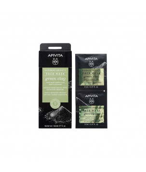 Apivita Маска для обличчя із зеленою глиною «Глибоке очищення» Express Beauty Face Mask Green Clay, 2x8 мл