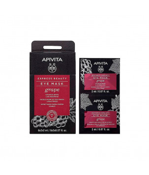Apivita Маска проти зморщок з виноградом для шкіри навколо очей Express Beauty Eye Mask Grape, 2x2 мл