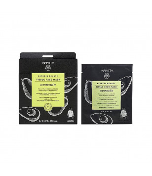 Apivita Тканинна маска зі зволожувальним і заспокійливим ефектом Express Beauty Tissue Face Mask Avocado, 10 м