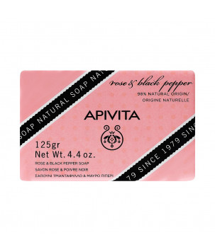 Apivita Мило Soap with Rose and Black pepper, 125 г
