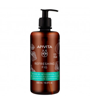 Apivita Гель для душу з ефірними маслами Refreshing Fig Shower Gel with Essential Oils, 500 мл