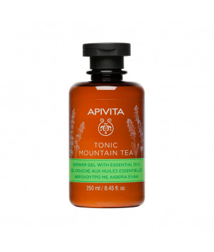 Apivita Гель для душу "Гірський чай" з ефірними оліями Tonic Mountain Tea Shower Gel with Essential Oils, 250