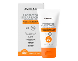 Сонцезахисний крем для обличчя SPF50+ Solar Facial Sunscreen Cream SPF50+ Averac, 50 мл