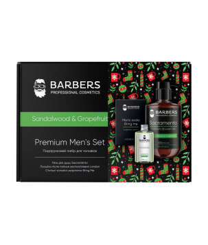 Barbers Подарунковий новорічний набір для чоловіків Sandalwood & Grapefruit