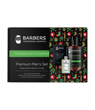 Barbers Подарунковий новорічний набір для чоловіків Sandalwood & Grapefruit