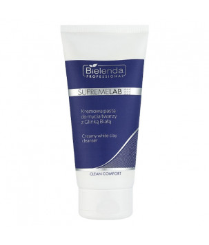 IS Supremelab Clean Comfort, Крем-паста для вмивання обличчя з білою глиною Bielenda professional, 150г