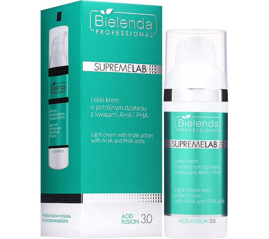 IS Supremelab Легкий крем потрійної дії з AHA та PHA кислотами Bielenda professional, 50 мл