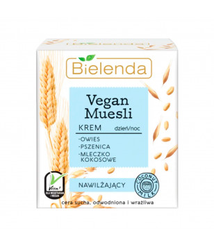 Bielenda Крем для обличчя Vegan Muesli Зволожуючий овес, пшениця, кокосове молоко, 50 мл