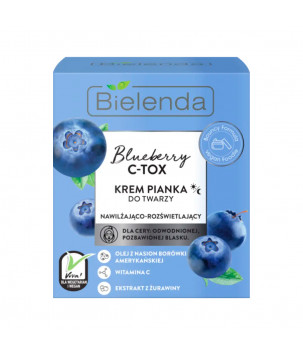 Bielenda Крем-пінка для обличчя Blueberry C-Tox зволожуюча та освітлююча, 40 г