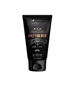 Bielenda Паста для очищения лица 3 в 1 паста, пилинг, маска Only For Men Barber Edition, 150 г