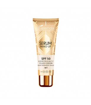 Bielenda Корректирующий флюид-сыворотка SPF 50 Serum Make-up для всех типов кожи, оттенок № 1, 30 г