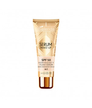 Bielenda Корректирующий флюид-сыворотка SPF 50 Serum Make-up для всех типов кожи, оттенок № 2, 30 г