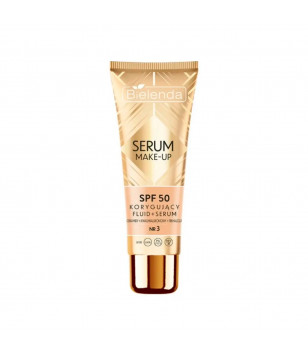 Bielenda Корректирующий флюид-сыворотка SPF 50 Serum Make-up для всех типов кожи, оттенок № 3, 30 г