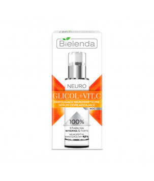 Bielenda Сироватка для обличчя Neuro Glicol, Vit. C відлущувальна нейроміметична нічна омолоджуюча, 30 мл