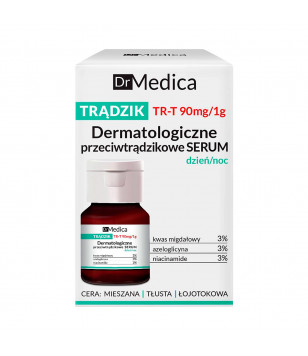 Bielenda Сироватка для обличчя Dr Medica Acne дерматологічна від прищів день/ніч, 30 мл