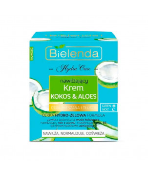 Bielenda Крем для обличчя Hydra Care зволожуючий Кокос та Алое для комбінованої та жирної шкіри, 50 мл