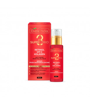 Bielenda Сыворотка ночная активно восстанавливающая против морщин SUPER TRIO RETINOL, VIT C, COLLAGE