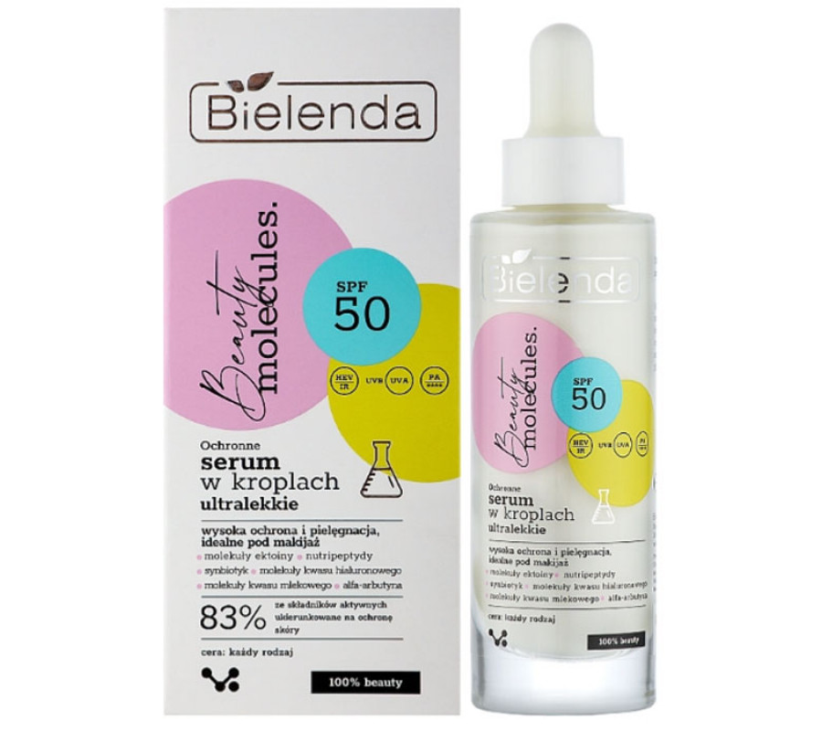 BEAUTY MOLECULES Захисна ультралегка сироватка у краплях SPF 50 Bielenda, 30 мл