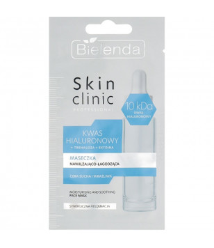 SKIN CLINIC PROFESSIONAL HYALURONIC ACID Увлажняющая и успокаивающая маска Bielenda, 8г