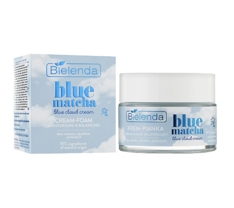 BLUE MATCHA blue cloud cream - крем - зволожуюча і балансуюча пінка Bielenda, 50 мл