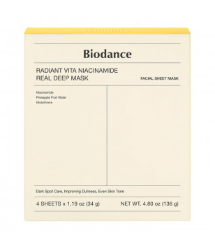 Гідрогелева маска з ніацинамідом Radiant Vita Niacinamide Real Deep Mask Biodance, 4 шт