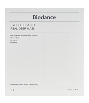 Гидрогелевая маска с керамидами и пантенолом Hydro Cera-Nol Real Deep Sheet Mask Biodance, 4x34 г