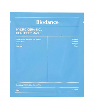 Гідрогелева маска з керамідами та пантенолом Hydro Cera-Nol Real Deep Sheet Mask Biodance, 34 г