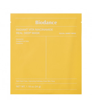 Гідрогелева маска з ніацинамідом Radiant Vita Niacinamide Real Deep Mask Biodance, 19 г