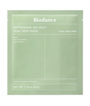Гідрогелева маска з морською ламінарією Refreshing Sea Kelp Real Deep Mask Biodance, 19 г