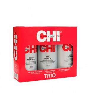 CHI Набір Інфра Trio Infra Trio (Шампунь 355 мл, Інфра маска 355 мл, Відновлюючий шовковий комплекс 355 мл), к