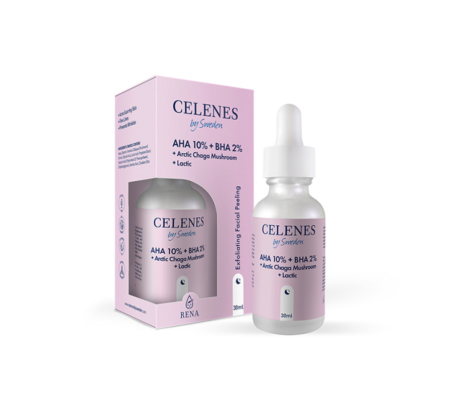 Celenes AHA 10% + BHA 2% — пілінг-сироватка з кислотами, 30 мл