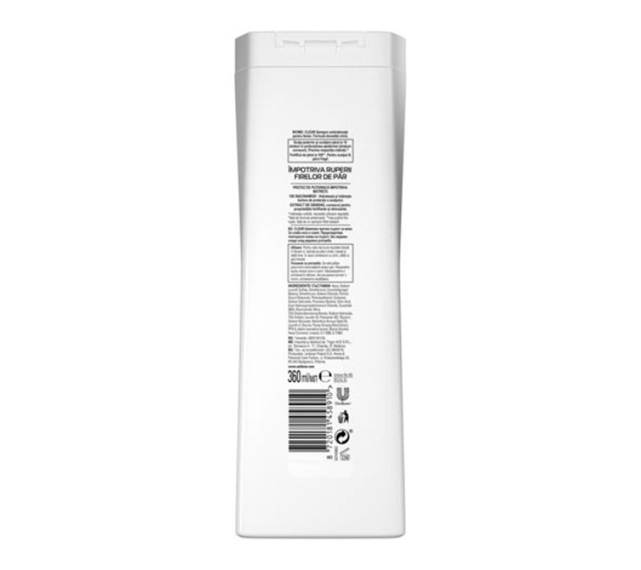 Шампунь против перхоти для женщин "Защита от выпадения волос" Clear, 360 мл