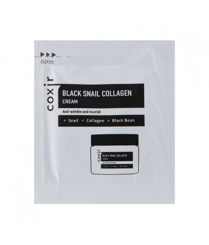 Антивіковий живильний крем для обличчя Black Snail Collagen Cream Anti-Wrinkle And Nourish (пробник) Coxir, 2
