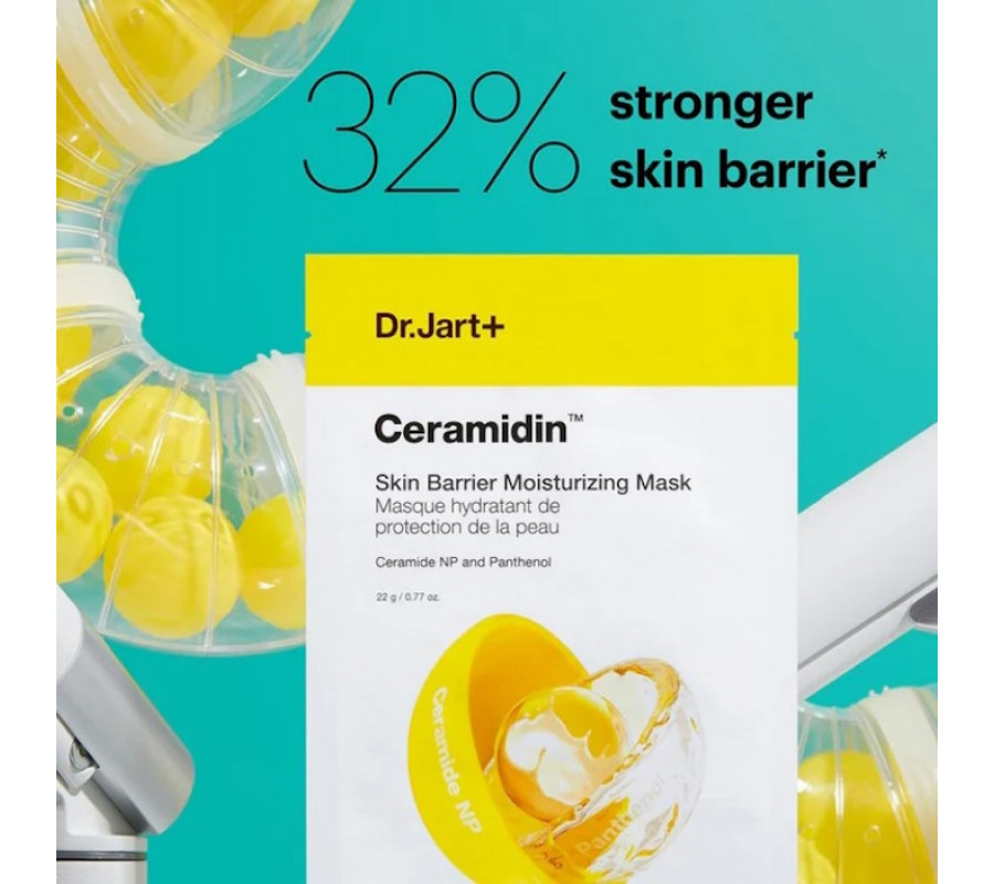Ультразволожувальна тканинна маска для обличчя з керамідами Ceramidin Skin Barier Moisturizing Mask Dr.Jart++,