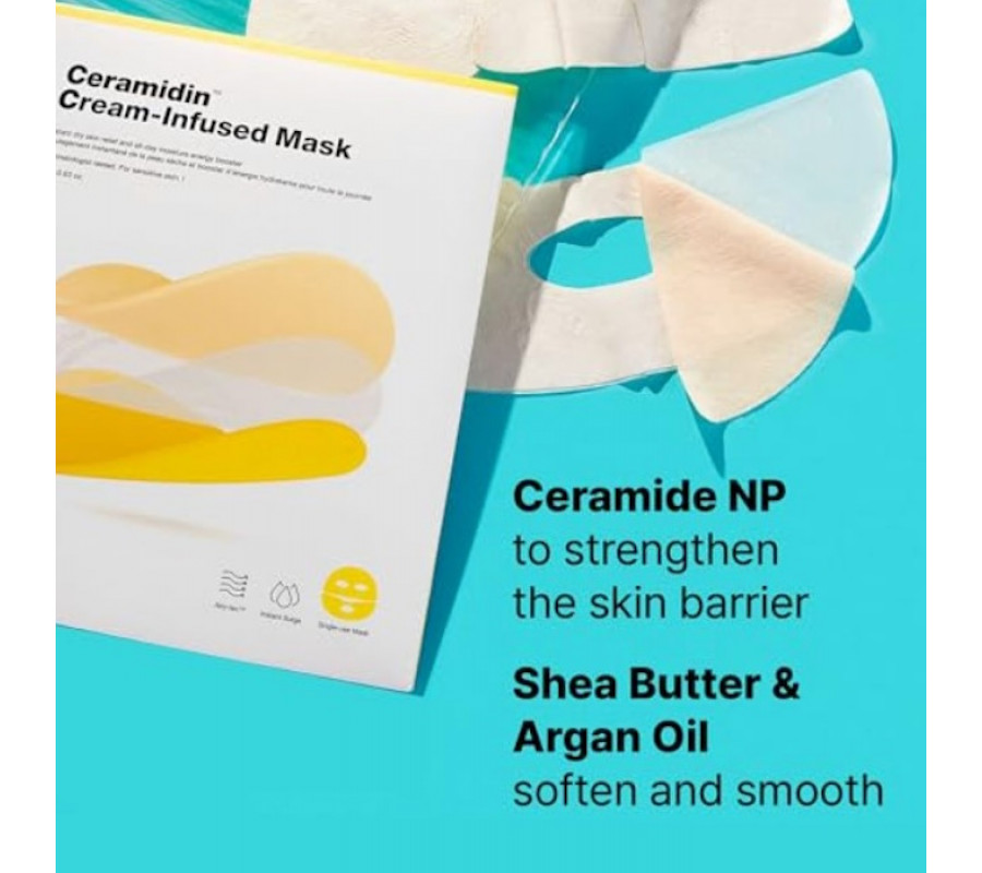 Відновлювальна захисна тканинна маска Ceramidin Cream-Infused Mask Dr.Jart+, 18 г