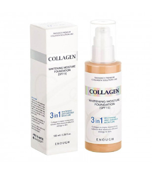 Тональный крем 3в1 с коллагеном Collagen Whitening Moisture Foundation SPF15  №21   Enough, 100 мл