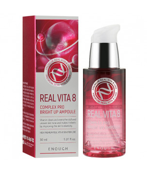 Сироватка для обличчя, з комплексом вітамінів Real Vita 8 Complex Pro Bright Up Ampoule Enough, 30 мл